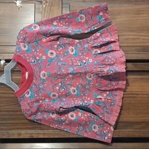 Vintage 90s Floral Peplum Pink long sleeve